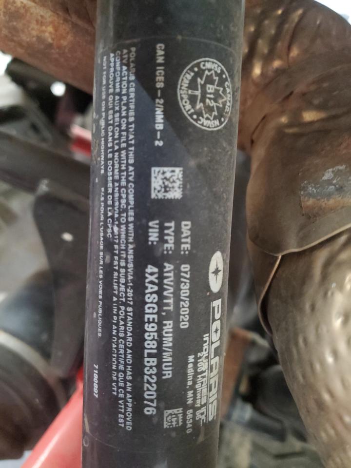 2020 Polaris Scrambler VIN 4XASGE958LB322076 photo 10