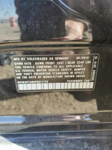 2015 Volkswagen Cc VIN WVWAP7AN4FE811170 photo 12