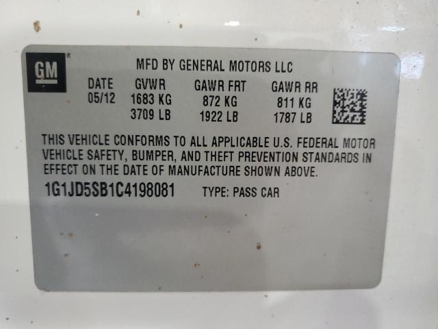 2012 Chevrolet SONIC VIN 1G1JD5SB1C4198081 photo 12
