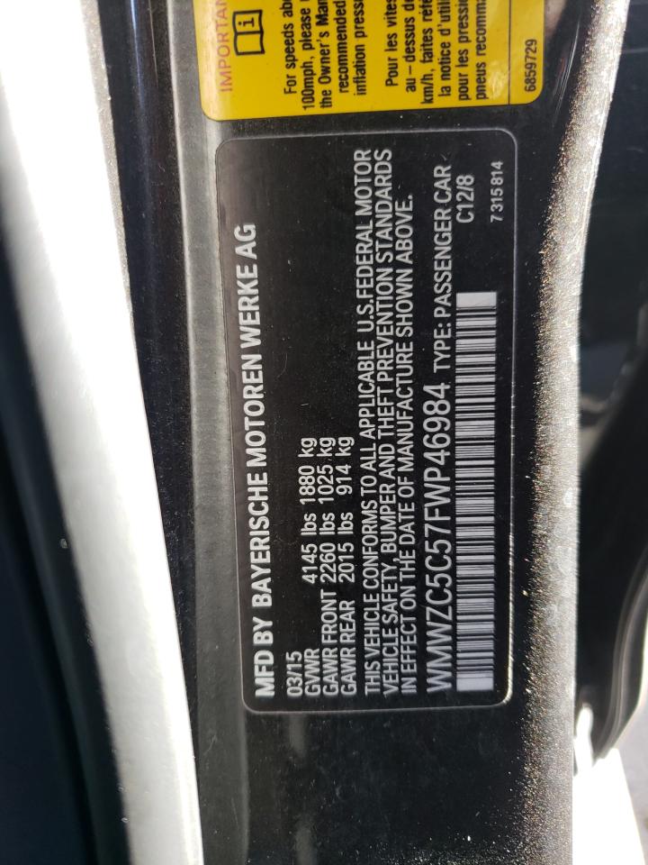 2015 Mini Cooper VIN WMWZC5C57FWP46984 photo 12