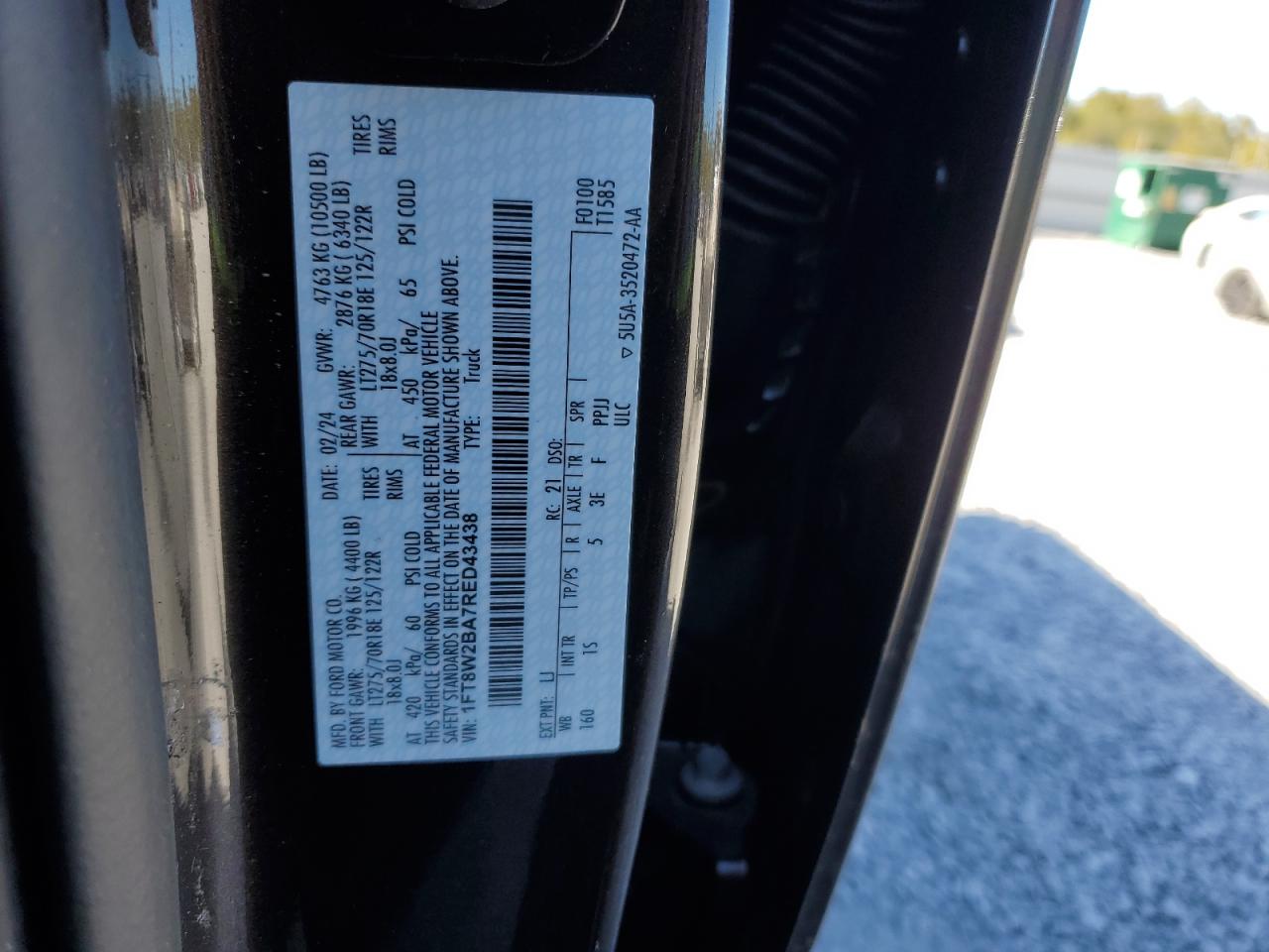 2024 Ford F250 VIN 1FT8W2BA7RED43438 photo 12
