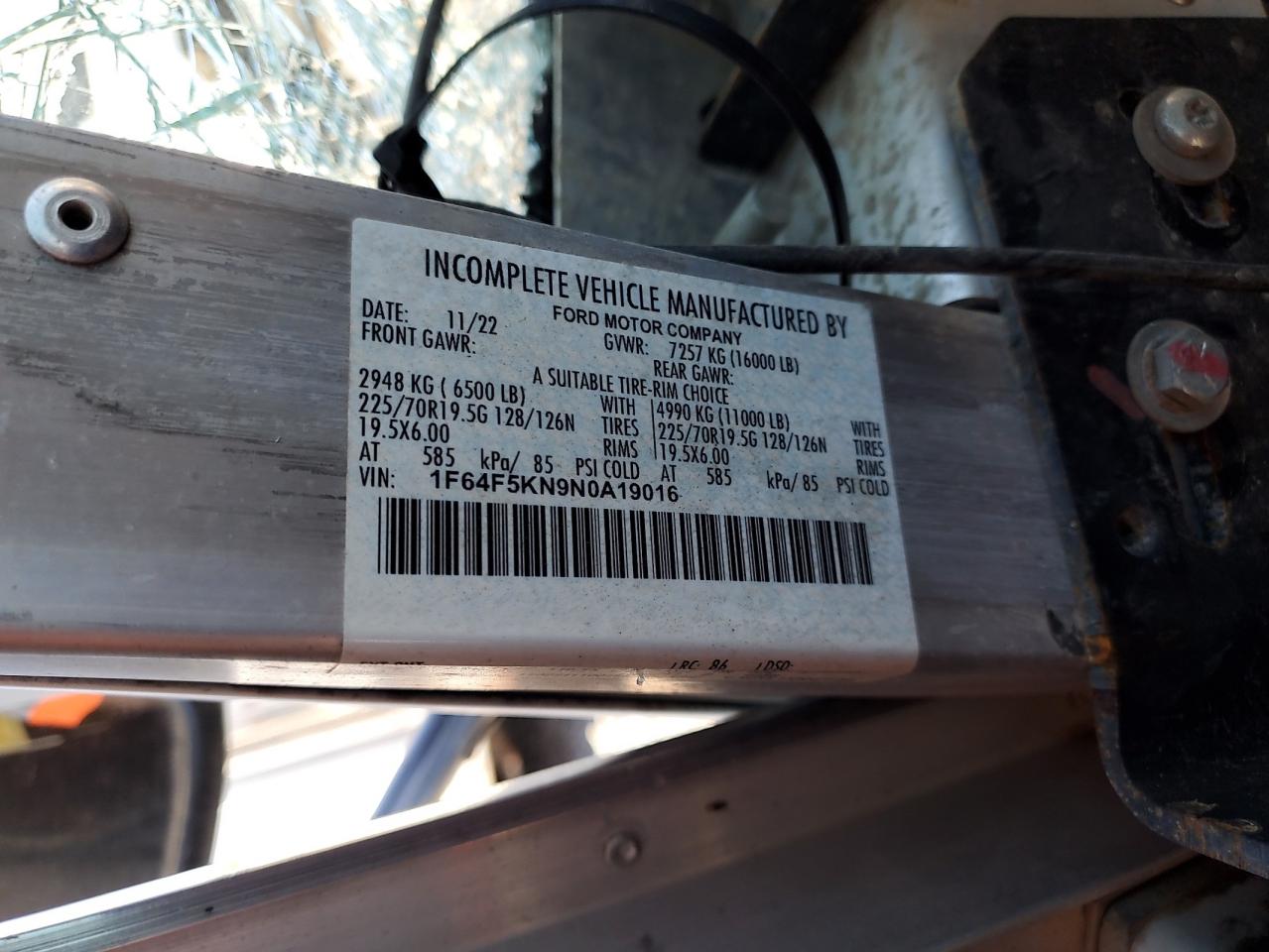 2022 Ford All models VIN 1F64F5KN9N0A19016 photo 12