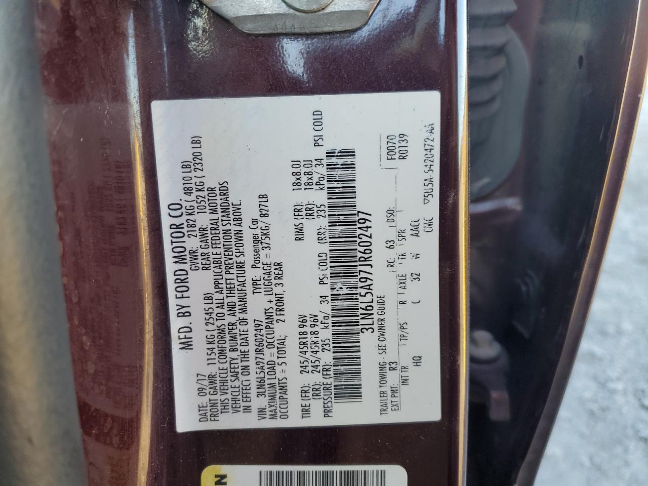 2018 Lincoln Mkz VIN 3LN6L5A97JR602497 photo 12