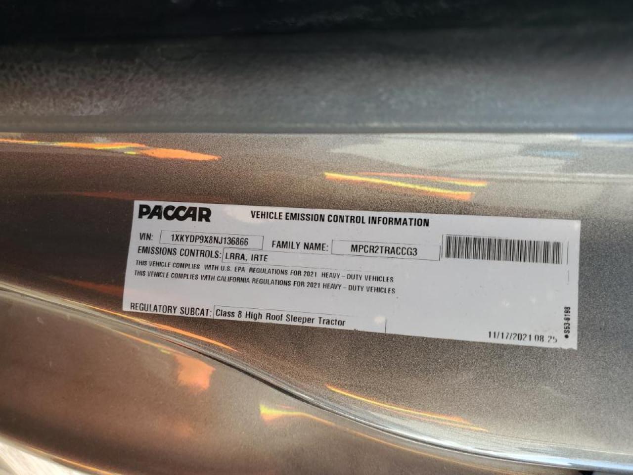 2022 KENWORTH All other VIN 1XKYDP9X8NJ136866 photo 10