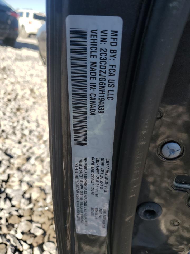 2022 Dodge Challenger VIN 2C3CDZJG6NH194039 photo 12