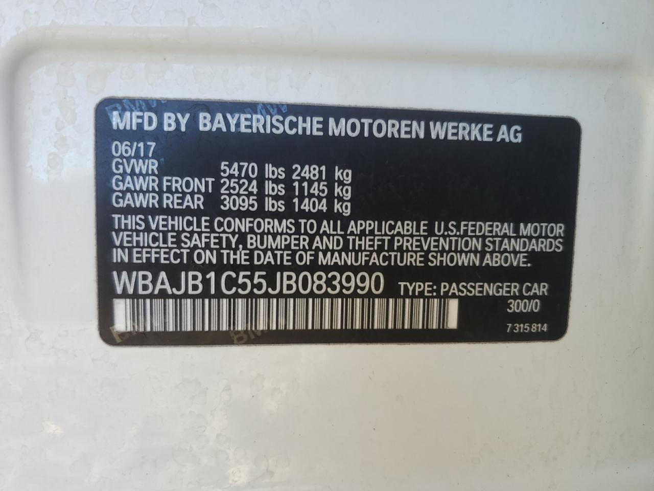 2018 BMW 5 series VIN WBAJB1C55JB083990 photo 12