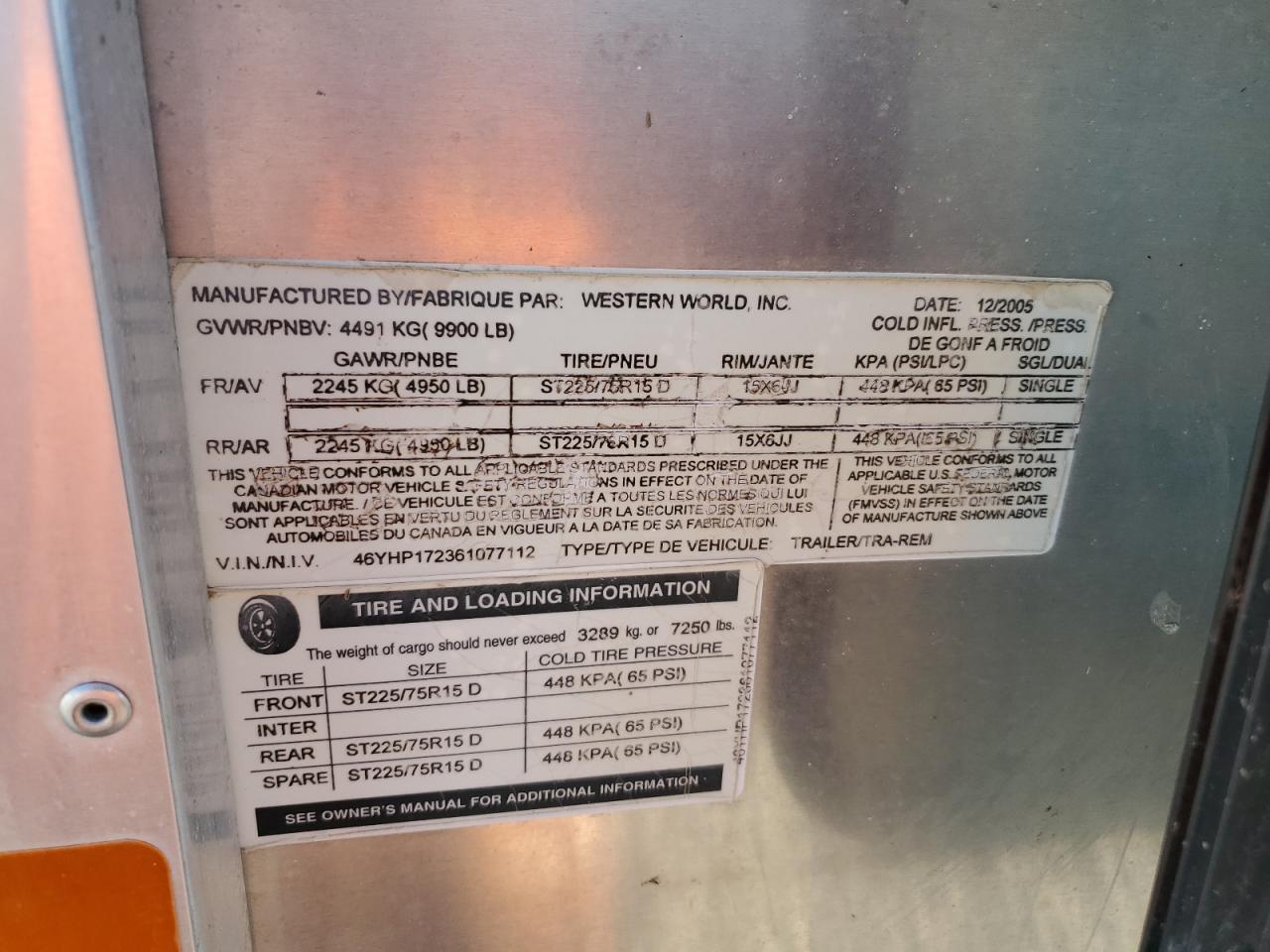 2006 WESTERN Unknown VIN 46YHP172361077112 photo 10