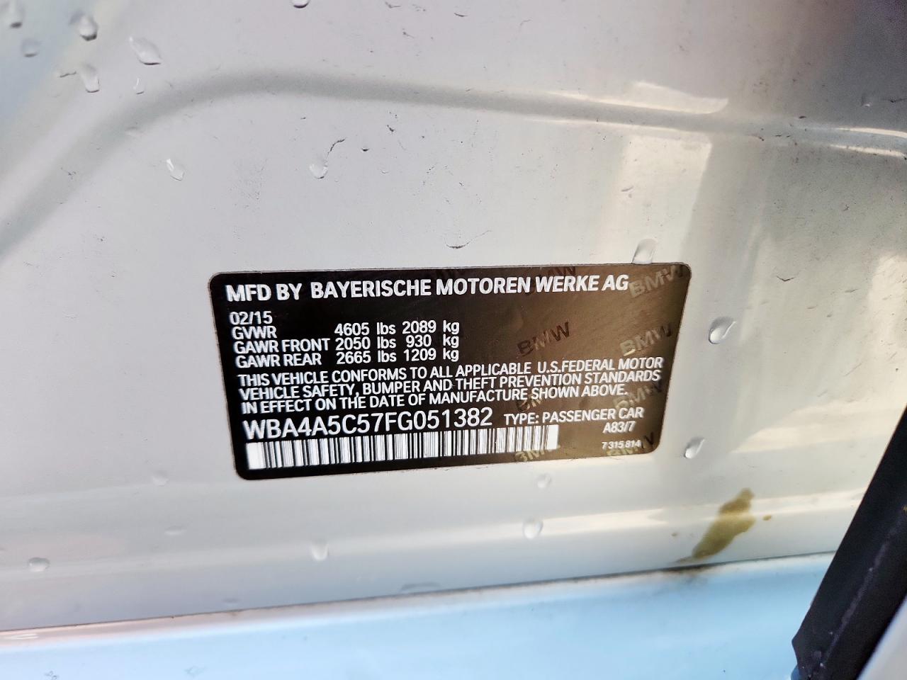 2015 BMW 4 series VIN WBA4A5C57FG051382 photo 12