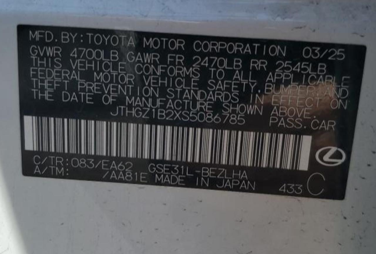 2025 Lexus Is 350 f-s VIN JTHGZ1B2XS5086785 photo 12