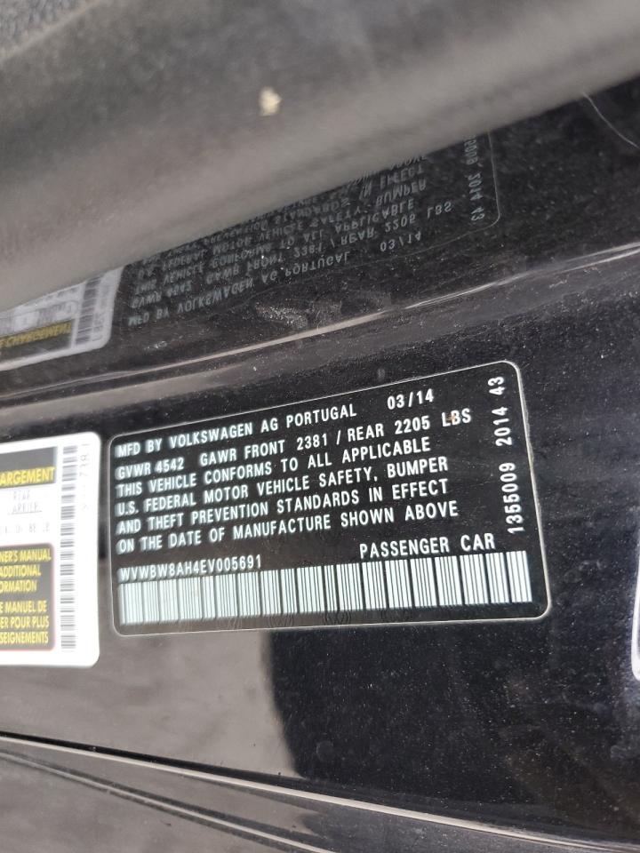 2014 Volkswagen Eos VIN WVWBW8AH4EV005691 photo 12
