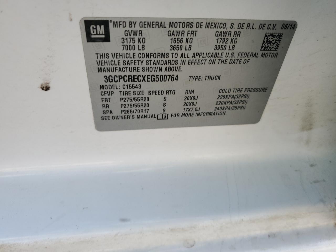 2014 Chevrolet All models VIN 3GCPCRECXEG500764 photo 12
