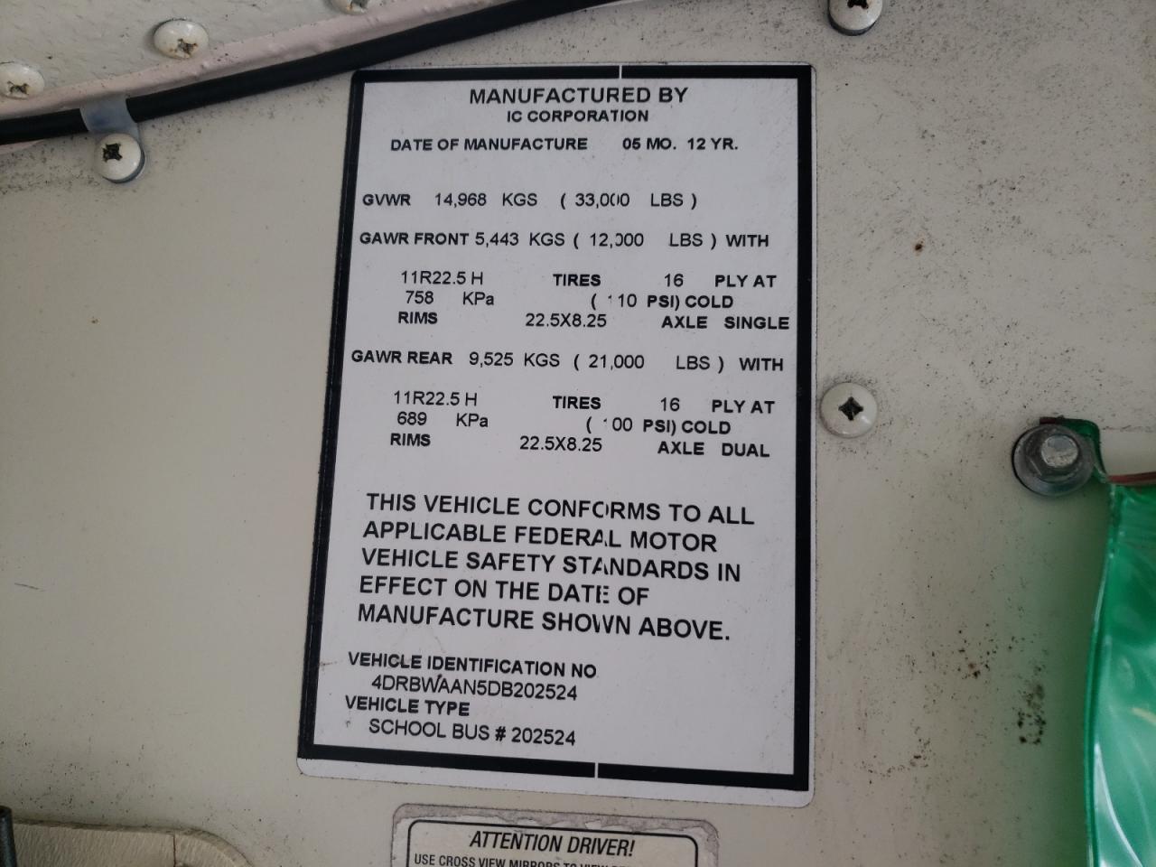 2013 Ic Re series VIN 4DRBWAAN5DB202524 photo 10
