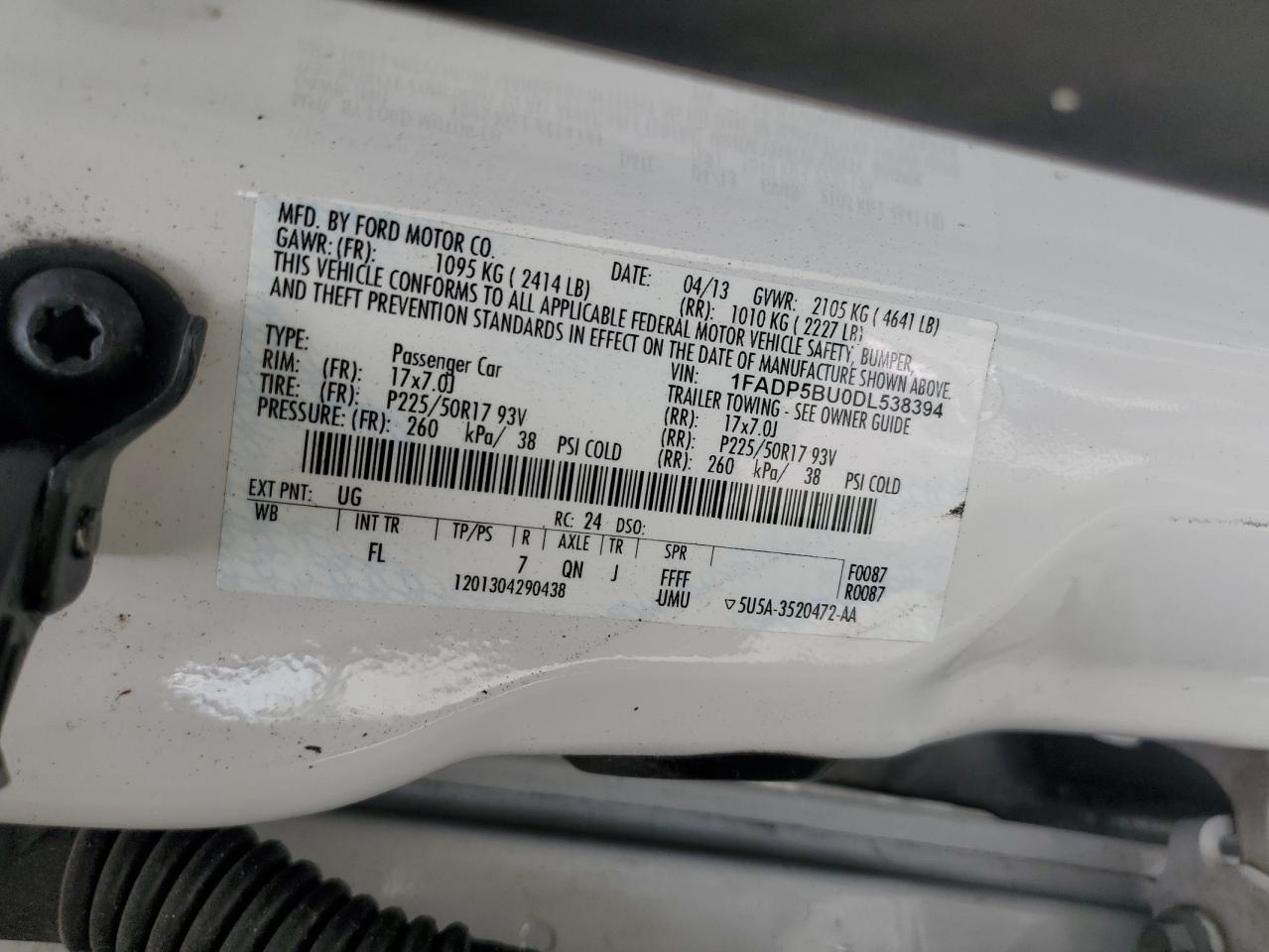2013 Ford Cmax VIN 1FADP5BU0DL538394 photo 12