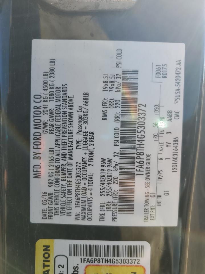 2016 Ford All models VIN 1FA6P8TH4G5303372 photo 12