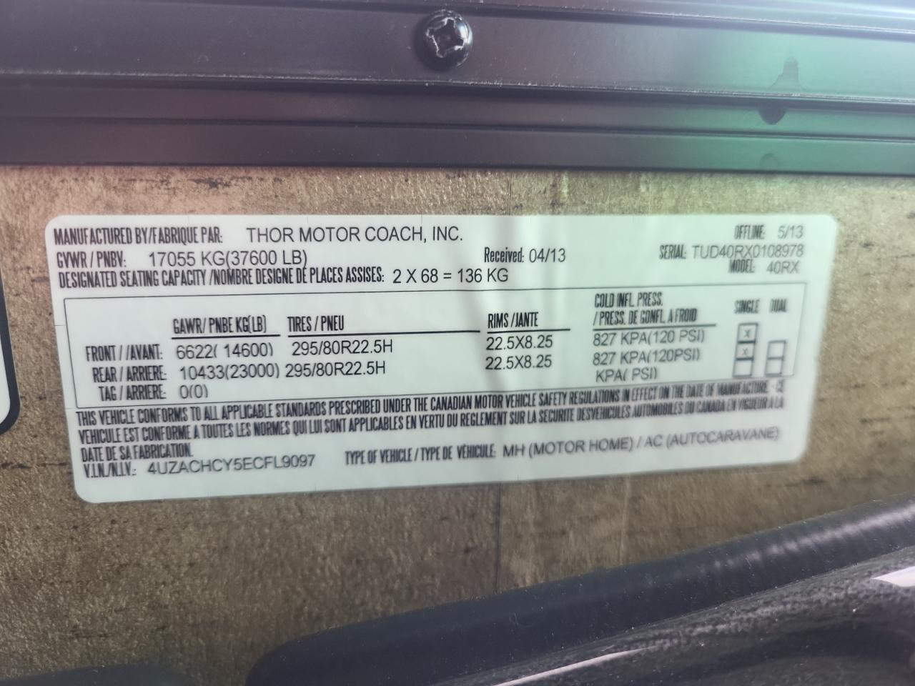 2014 FREIGHTLINER Chassis xc VIN 4UZACHCY5ECFL9097 photo 10