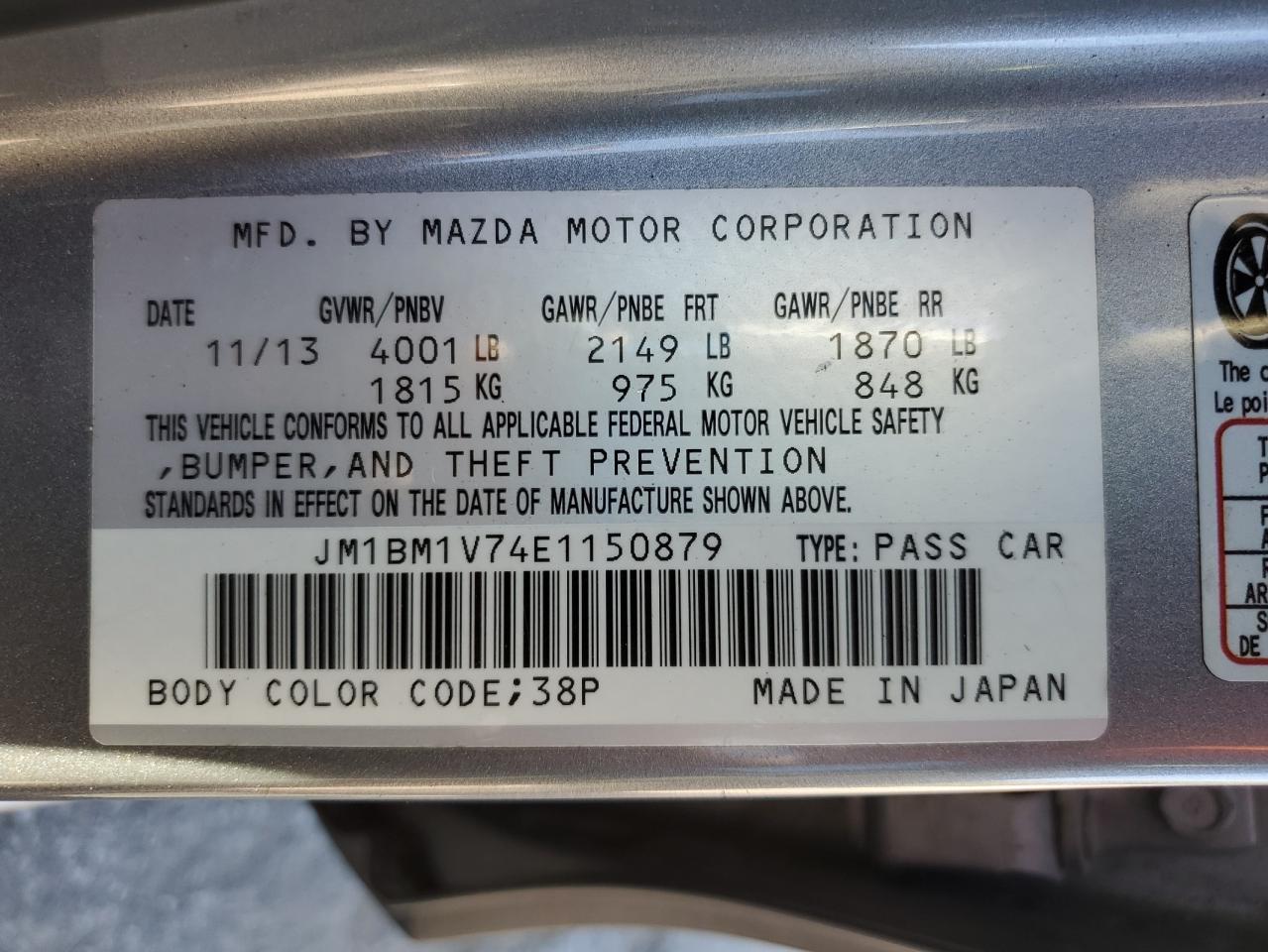 2014 Mazda 3 touring VIN JM1BM1V74E1150879 photo 12