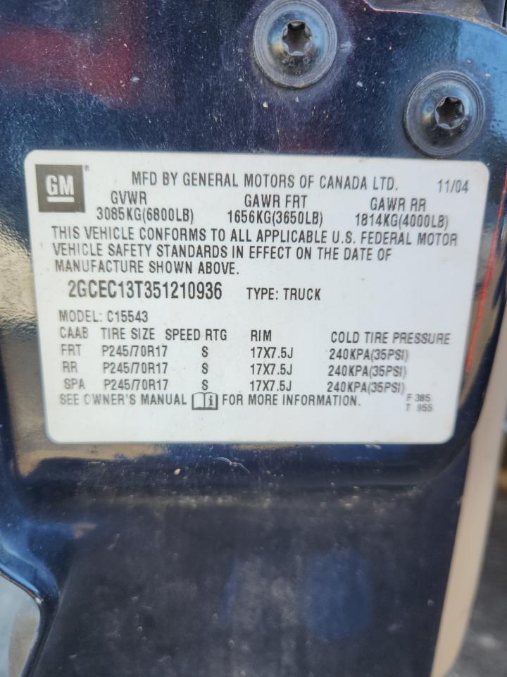 2005 Chevrolet All models VIN 2GCEC13T351210936 photo 12