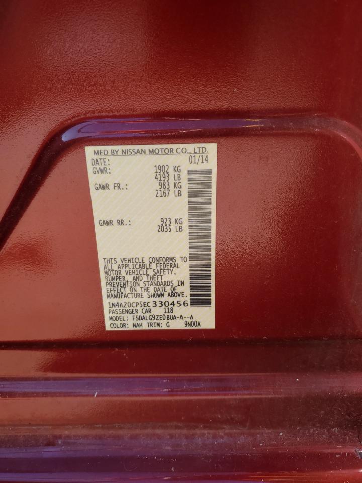2014 NISSAN Leaf VIN 1N4AZ0CP5EC330456 photo 12