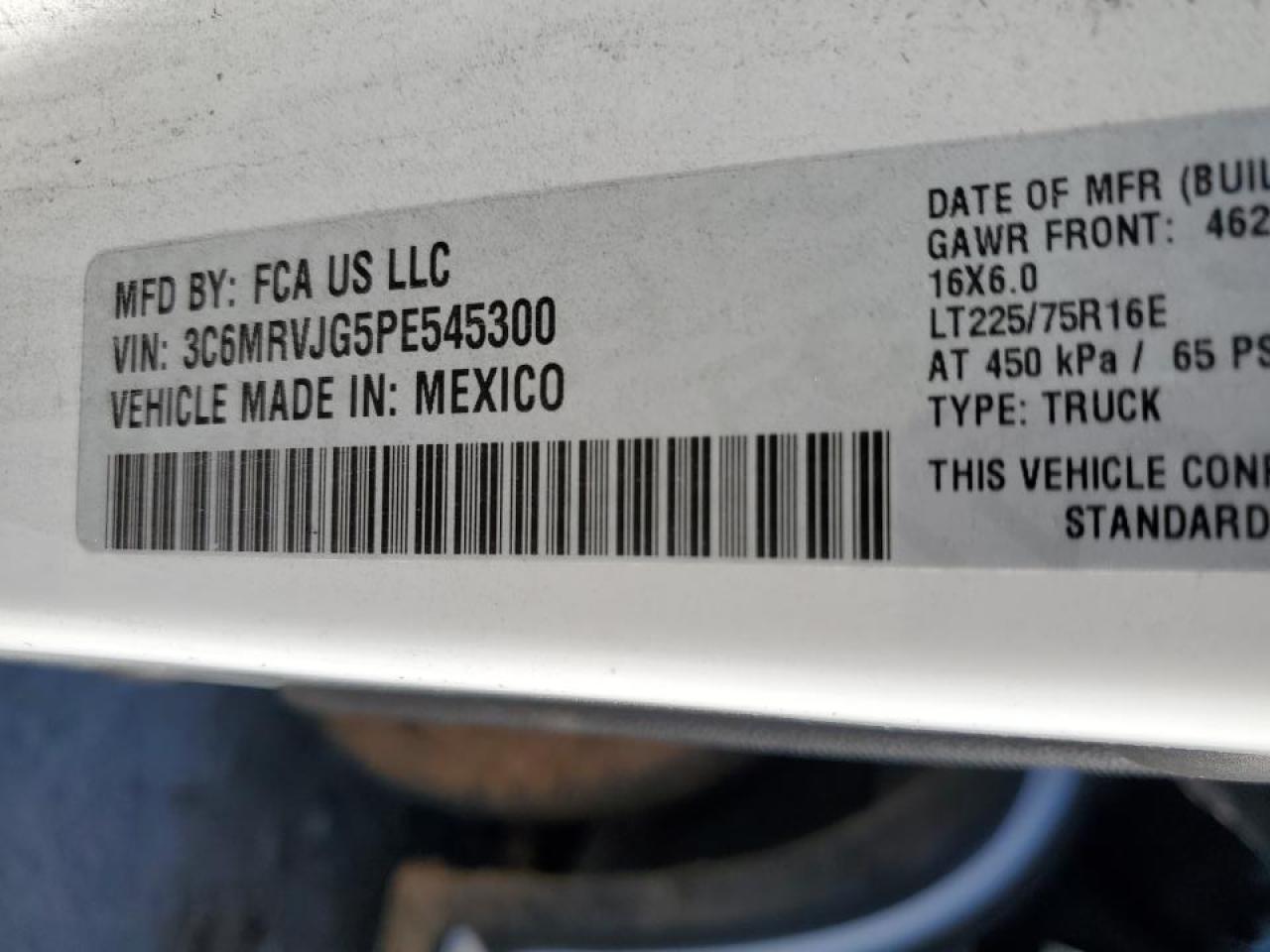 2023 Ram Promaster VIN 3C6MRVJG5PE545300 photo 12