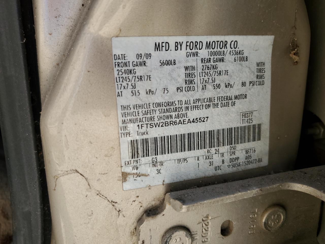 2010 Ford F250 VIN 1FTSW2BR6AEA45527 photo 12