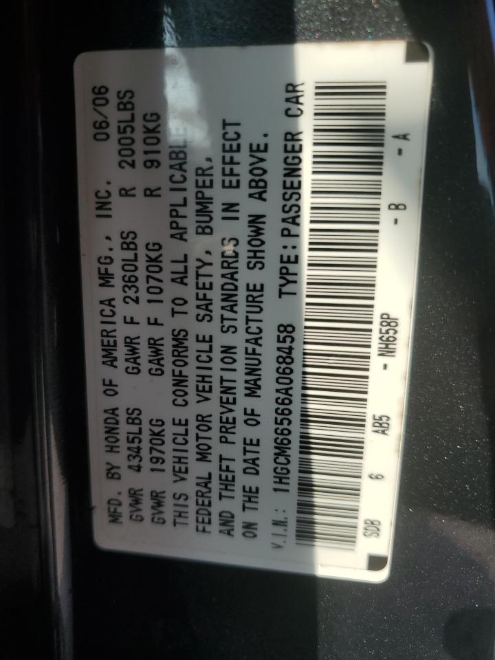 2006 Accord VIN 1HGCM66566A068458 photo 12