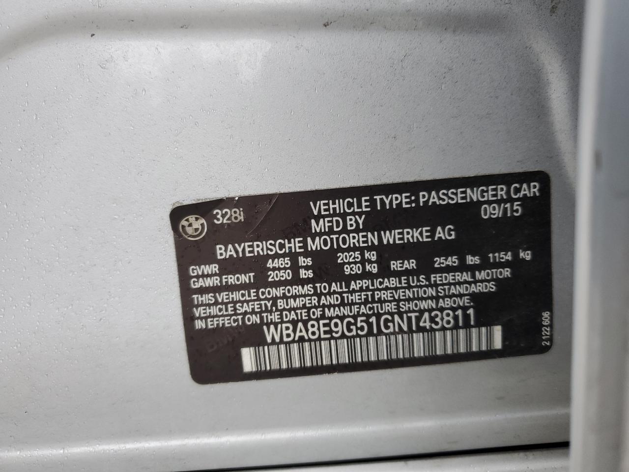 2016 BMW 3 series VIN WBA8E9G51GNT43811 photo 12