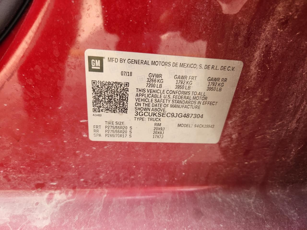 2018 Chevrolet All models VIN 3GCUKSEC9JG487304 photo 12