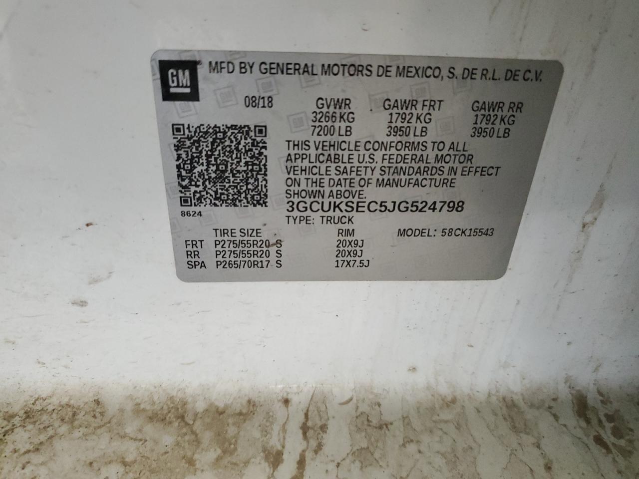 2018 Chevrolet All models VIN 3GCUKSEC5JG524798 photo 12
