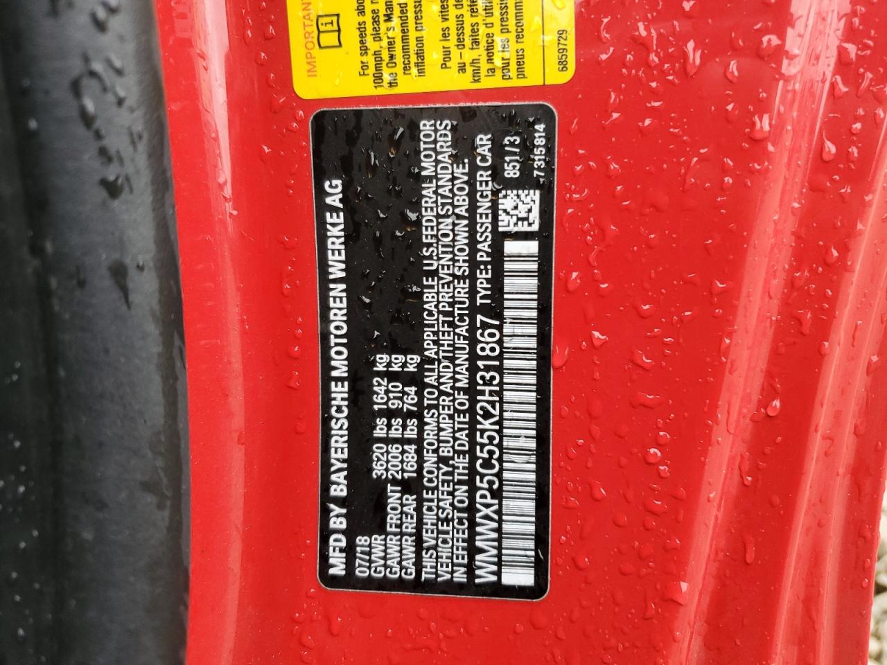 2019 Mini Cooper VIN WMWXP5C55K2H31867 photo 12