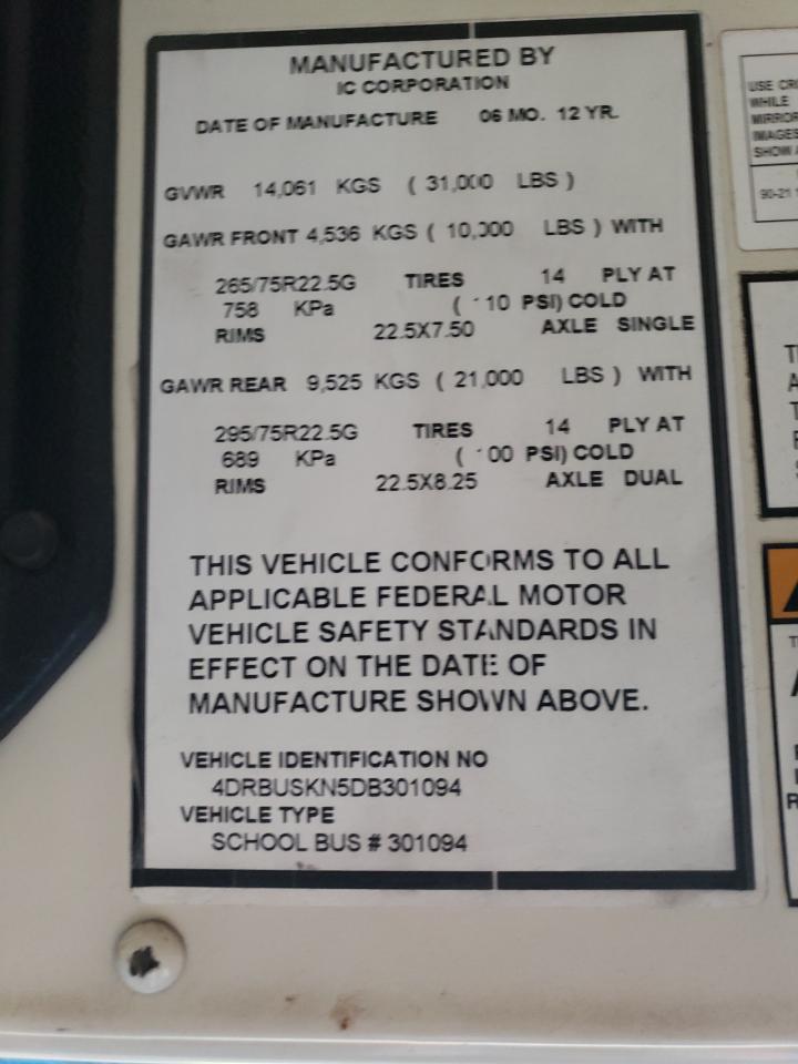 2013 Ic Ce series VIN 4DRBUSKN5DB301094 photo 10