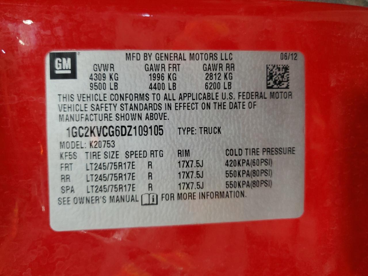 2013 Chevrolet All models VIN 1GC2KVCG6DZ109105 photo 12