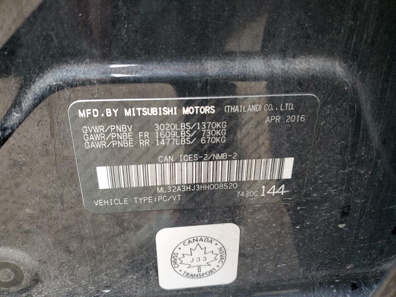 2017 MITSUBISHI Mirage VIN ML32A3HJ3HH008520 photo 12