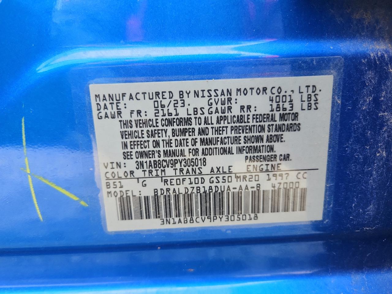 2023 Nissan Sentra VIN 3N1AB8CV9PY305018 photo 12