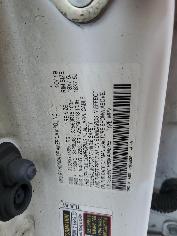 2019 HONDA Crv VIN 5J6RW1H89KA048755 photo 12