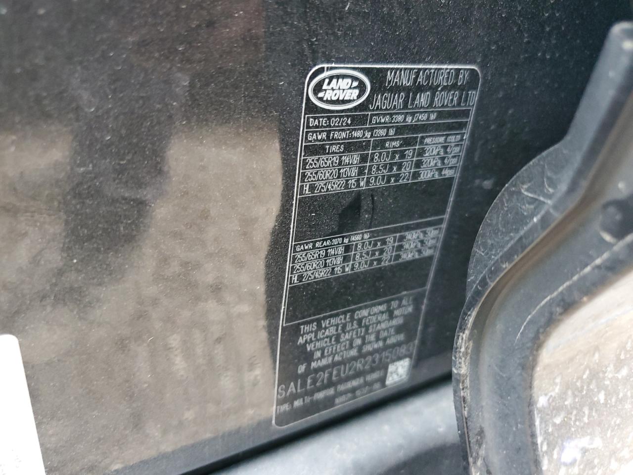 2024 LANDAU Defender VIN SALE2FEU2R2315083 photo 12