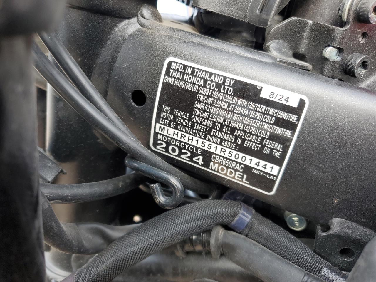 2024 Honda Cbr cycle VIN MLHRH1551R5001441 photo 10