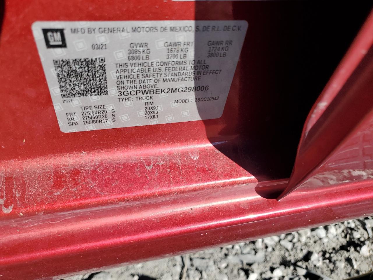 2021 Chev All models VIN 3GCPWBEK2MG298006 photo 12