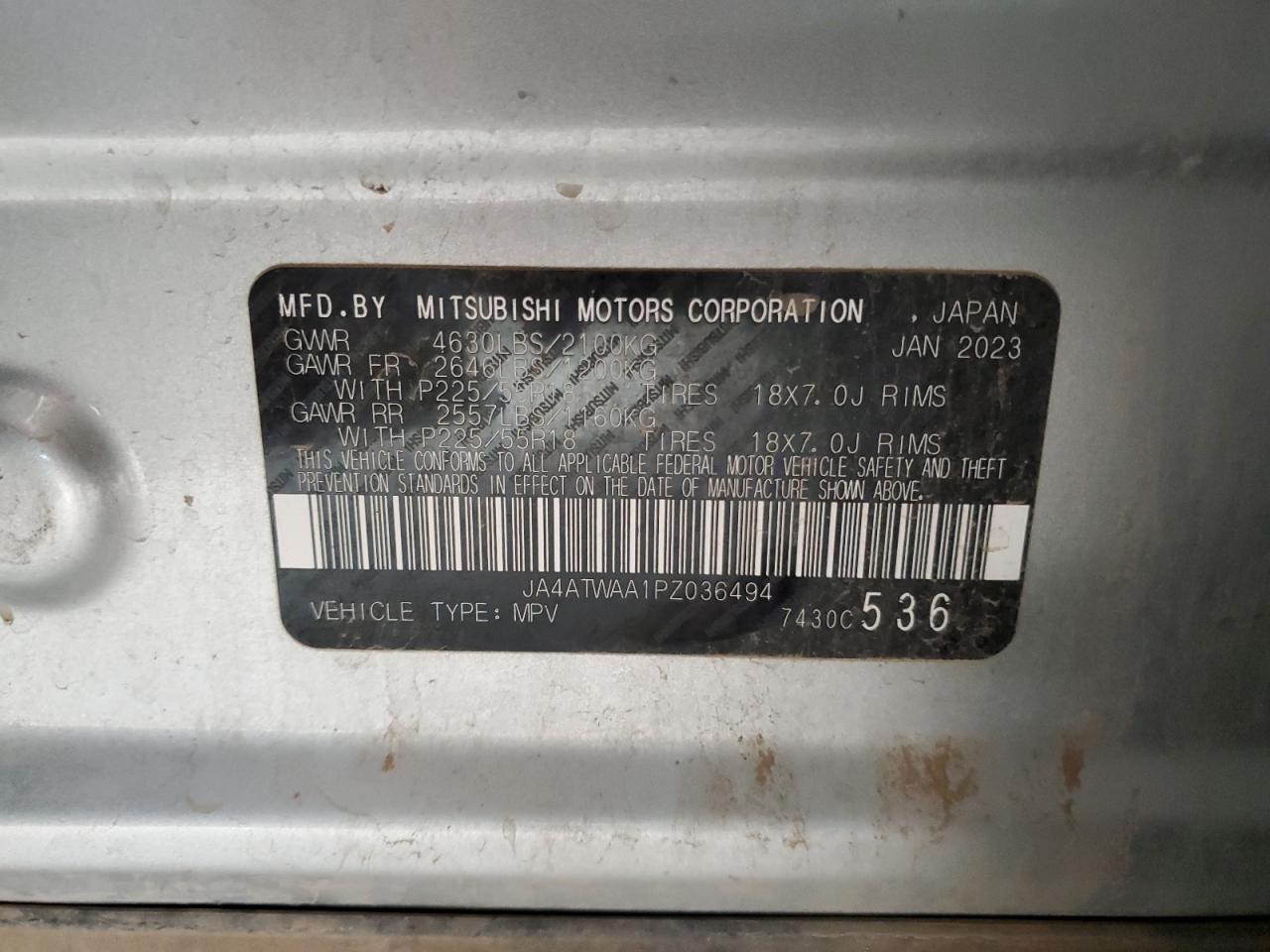 2023 Mitsubishi ECLIPSE VIN JA4ATWAA1PZ036494 photo 12