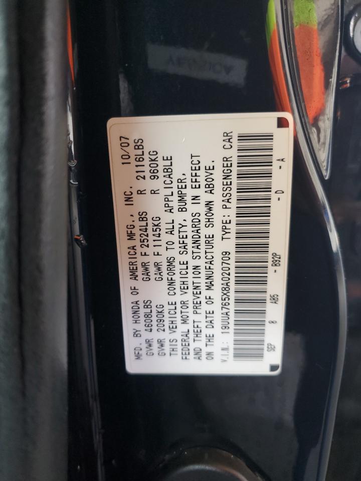 2008 Acura Tl VIN 19UUA765X8A020709 photo 12
