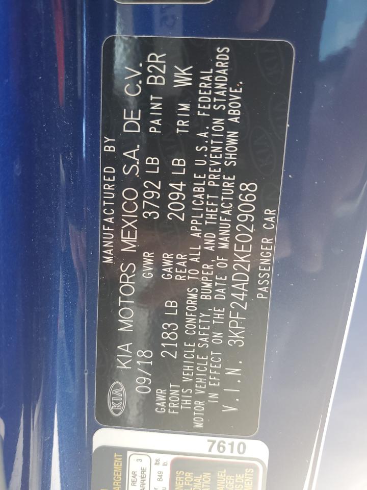 2019 Kia Forte VIN 3KPF24AD2KE029068 photo 12
