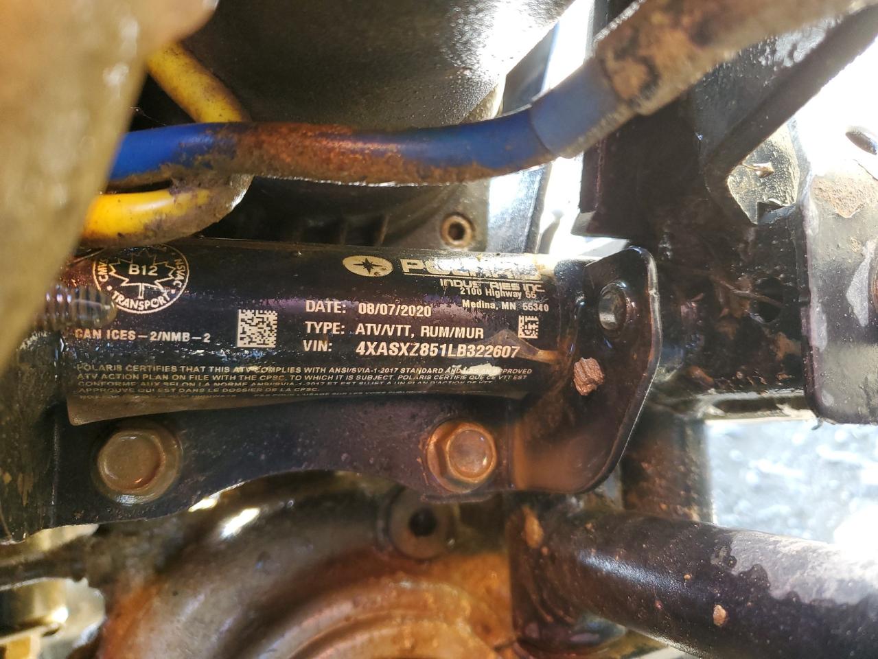 2020 POLARIS Sportsman VIN 4XASXZ851LB322607 photo 10
