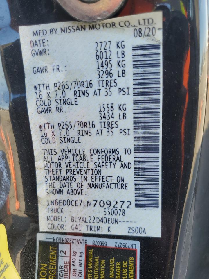 2020 NISSAN Frontier VIN 1N6ED0CE7LN709272 photo 12
