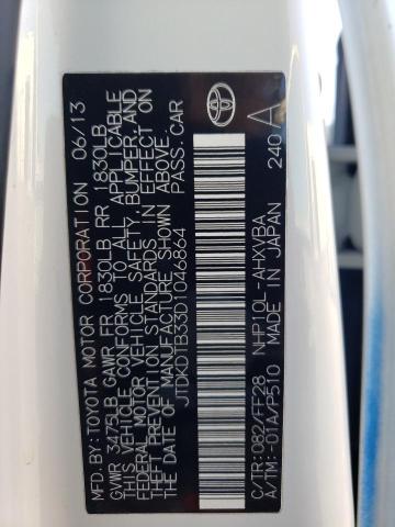 2013 TOYOTA Prius VIN JTDKDTB33D1046864 photo 12
