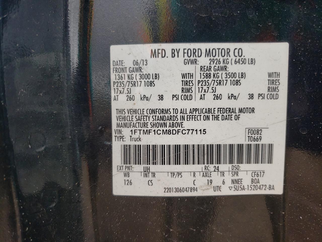 2013 Ford All models VIN 1FTMF1CM8DFC77115 photo 12