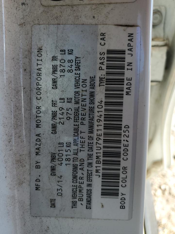 2014 Mazda 3 VIN JM1BM1U79E1194104 photo 12