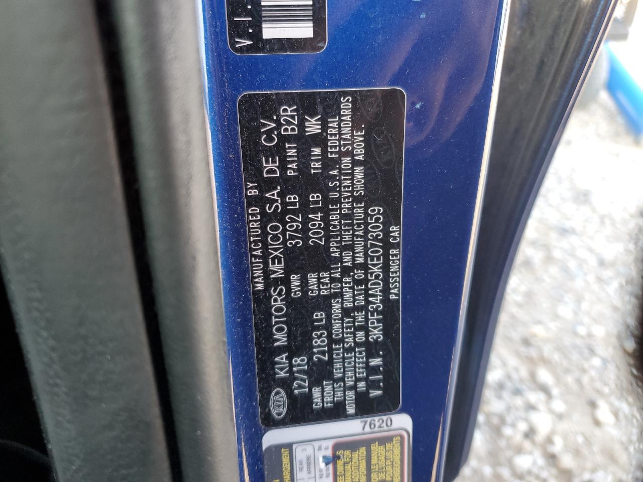 2019 Kia Forte VIN 3KPF34AD5KE073059 photo 12