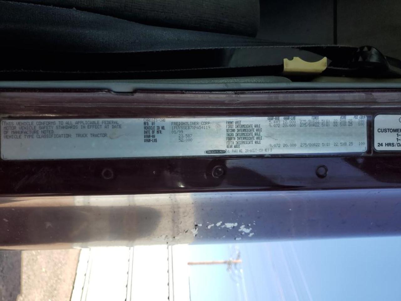 1999 FREIGHTLINER All other VIN 1FUYSSEB7XPA54119 photo 10