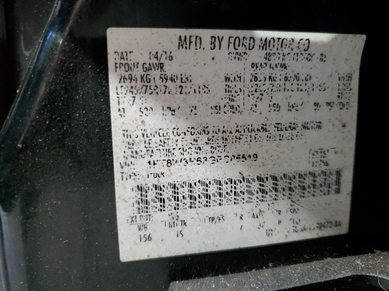 2016 Ford F350 VIN 1FT8W3B63GEC85519 photo 12