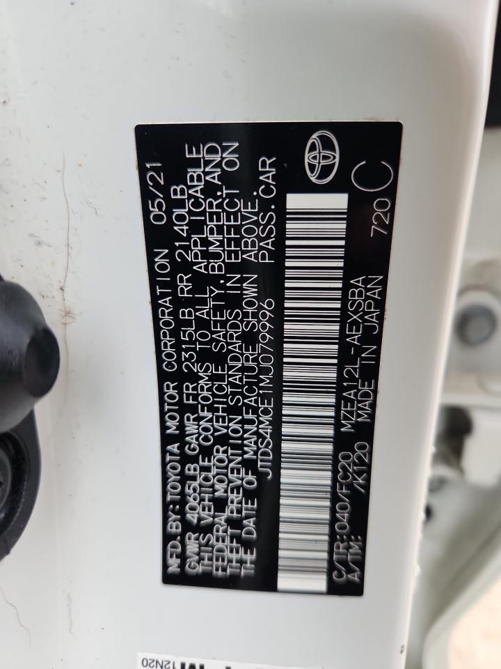 2021 Toyota Corolla VIN JTDS4MCE1MJ079996 photo 12