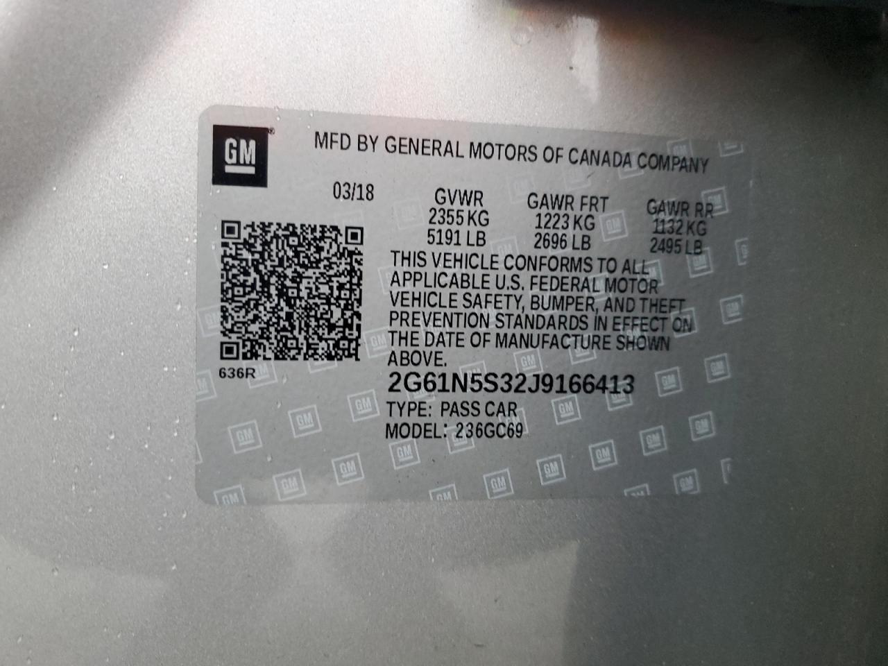2018 Cadillac Xts VIN 2G61N5S32J9166413 photo 12